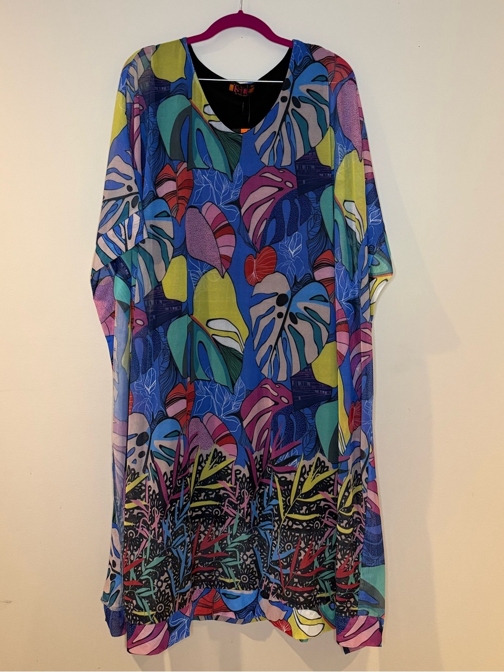 Isle By Melis Kozan Tropical Leaf Print Kaftan - Multicolor